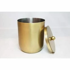 Small Gold Stainless Steel Brass Ice Bucket with Lid For Your Home, Bar, Restaurant, Wedding, Party or Event by Alchemade -Bar Accessories Sales alchemade ice buckets alch 6200 fa 1000