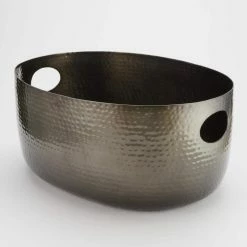 TUB 4.06 gal. BLACK METALLIC ALUMINUM BEVERAGE TUB with HAMMERED FINISH by AM American METALCRAFT, Inc.