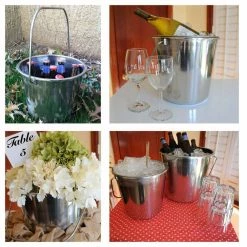 Medium Stainless Steel Bucket Set (3-Pack) by AmeriHome -Bar Accessories Sales amerihome ice buckets 801668 fa 1000