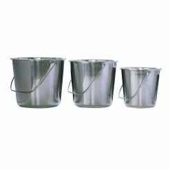 Assorted Stainless Steel Bucket Set (3-Piece) by AmeriHome