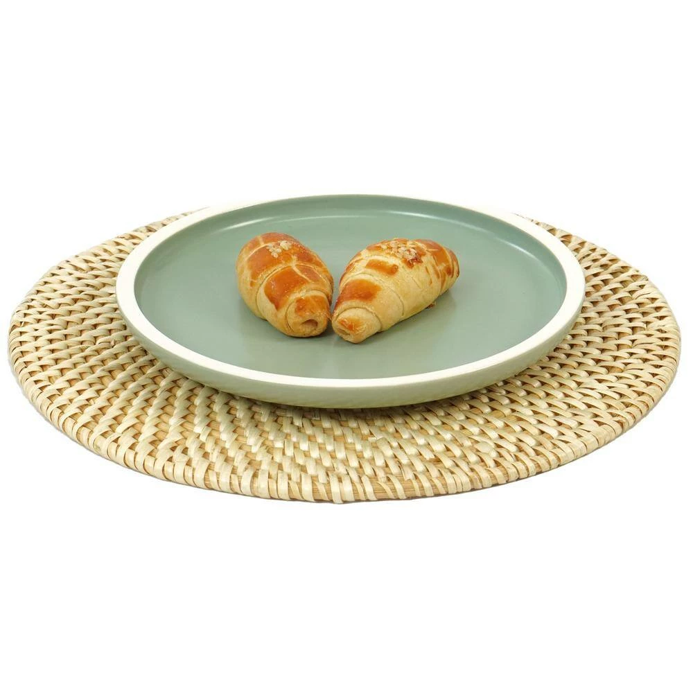 25 in. Beige Natural Decorative Round Woven Handmade Rattan Placemats (Set of 4) by Vintiquewise 2 25 in. Beige Natural Decorative Round Woven Handmade Rattan Placemats (Set of 4) by Vintiquewise - Image 2