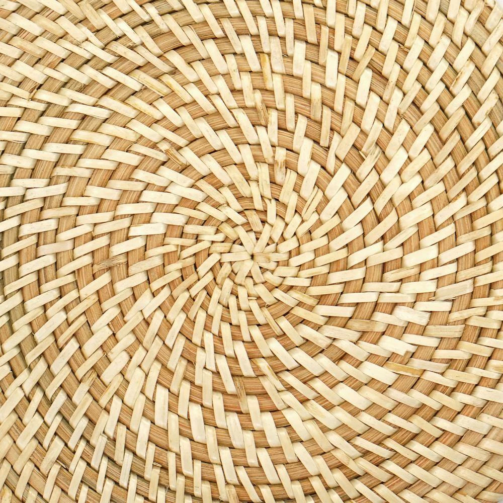 25 in. Beige Natural Decorative Round Woven Handmade Rattan Placemats (Set of 4) by Vintiquewise 6 25 in. Beige Natural Decorative Round Woven Handmade Rattan Placemats (Set of 4) by Vintiquewise - Image 6
