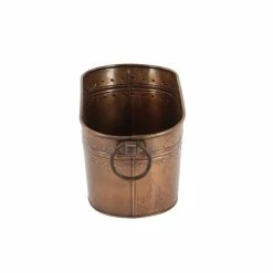 4 qt. 4-Bottle Bronze Metal Wine Cooler with Ring Handle and Studded Nail Accents by Benjara -Bar Accessories Sales benjara wine chillers bm216525 4f 1000