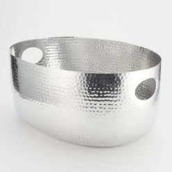 TUB 4.06 gal. SILVER METALLIC ALUMINUM BEVERAGE TUB with HAMMERED FINISH by AM American METALCRAFT, Inc.