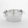 TUB 3.75 gal. . SILVER HAMMERED & MIRROR STAINLESS STEEL BEVERAGE TUB with SWING HANDLES by AM American METALCRAFT, Inc.