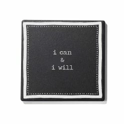 Just Be You Set Of 4 Ceramic Coasters 4.25''D by American Atelier -Bar Accessories Sales blacks american atelier coasters 1185330 4f 1000