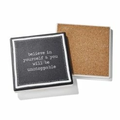 Just Be You Set Of 4 Ceramic Coasters 4.25''D by American Atelier -Bar Accessories Sales blacks american atelier coasters 1185330 66 1000
