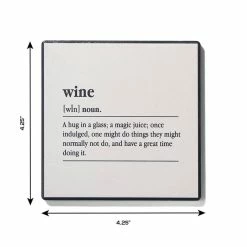 Sip Sip Hooray Slate Coasters Silver Set Of 4, Square 4X4" by American Atelier -Bar Accessories Sales blacks american atelier coasters 1333052 44 1000