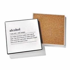 Sip Sip Hooray Slate Coasters Silver Set Of 4, Square 4X4" by American Atelier -Bar Accessories Sales blacks american atelier coasters 1333052 66 1000