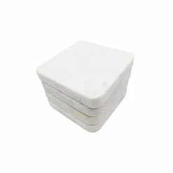 Black Marble Square Coasters (4 pc set) by Unbranded