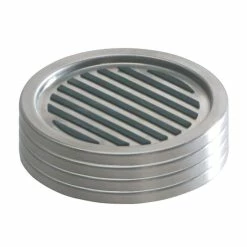 Linea Coasters in Brushed Stainless Steel (Set of 4) by interDesign