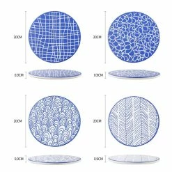 7.85 in. Ceramic Coasters for Drinks (Set of 4) by vancasso -Bar Accessories Sales blues vancasso coasters vc takaki p01 44 1000