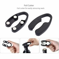 Black Air Pump Wine Bottle Opener with Foil Cutter, Vacuum Stopper, Aerator Pourer by Brentwood -Bar Accessories Sales brentwood wine openers 985115754m 1f 1000