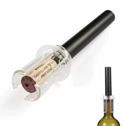Black Air Pump Wine Bottle Opener with Foil Cutter, Vacuum Stopper, Aerator Pourer by Brentwood -Bar Accessories Sales brentwood wine openers 985115754m 4f 1000