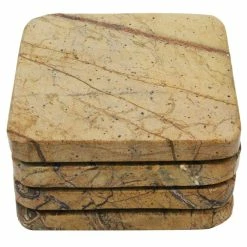 4-Piece Brown Forest Marble Coasters by Unbranded
