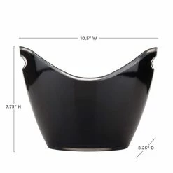 Modern Ice Bucket, Holds 2-Wine or Champagne Bottles, 10.75 in. 8 in., Black and Clear by True -Bar Accessories Sales cocktail sets 2116 1f 1000