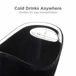 Modern Ice Bucket, Holds 2-Wine or Champagne Bottles, 10.75 in. 8 in., Black and Clear by True -Bar Accessories Sales cocktail sets 2116 44 1000
