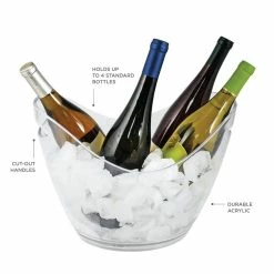 10.25 in. Clear Ice Bucket Holder Chilling Tub for Indoor and Outdoor Use Holds 4-Wine Bottles by True -Bar Accessories Sales cocktail sets 2212 4f 1000
