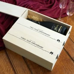 Wedding and Anniversary Gift Wooden Wine Box 3-Year Celebration 3-Bottle Holder with Lids and Latches by Twine -Bar Accessories Sales cocktail sets 3029 44 1000