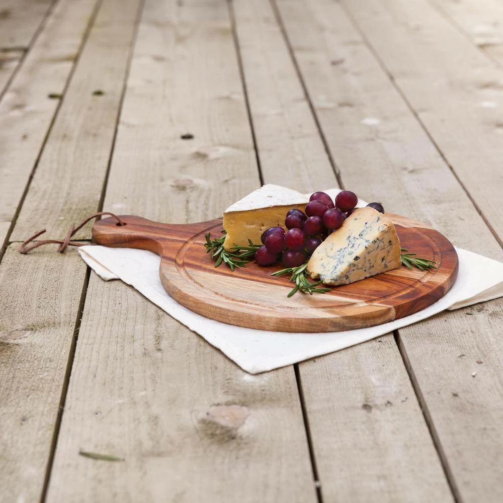 Country Home Acacia Wood Cheese Board Paddle Acacia Wood Charcuterie Board, 15.8 in. x 11.9 in. Gourmet Gift Set by Twine 2 Country Home Acacia Wood Cheese Board Paddle Acacia Wood Charcuterie Board, 15.8 in. x 11.9 in. Gourmet Gift Set by Twine - Image 2