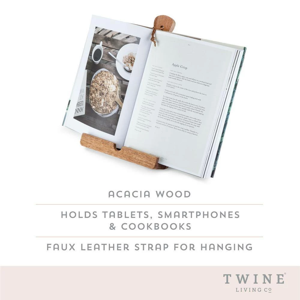 Tablet Stand, Acacia Wood Tablet Holder, Cookbook Stand, Rustic Farmhouse Book Holder and Display, Acacia Wood by Twine 5 Tablet Stand, Acacia Wood Tablet Holder, Cookbook Stand, Rustic Farmhouse Book Holder and Display, Acacia Wood by Twine - Image 5