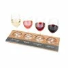 Wine Flight Set, Wine Tasting Board with Slate Chalkboard, 2-Pieces of Soapstone Chalk, and Acacia Wood Serving Tray by Twine