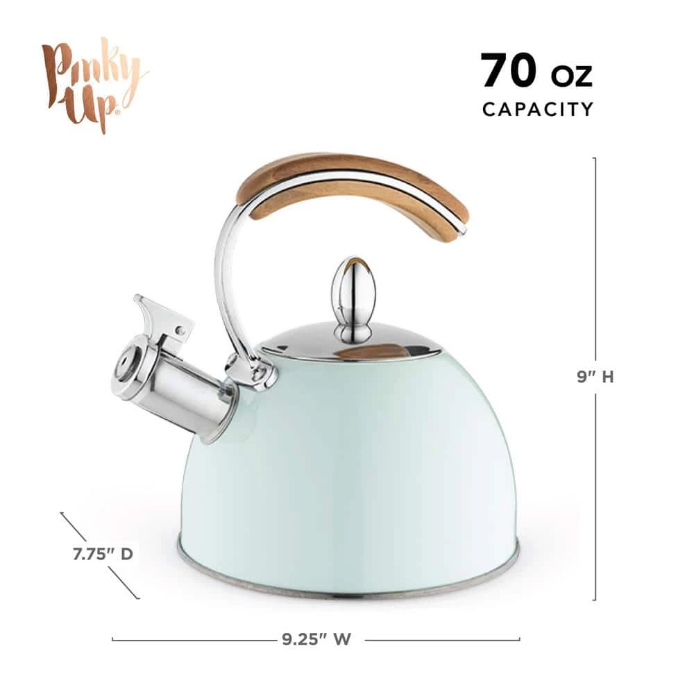 Pinky Up Presley Pistachio 70 oz. Tea Kettle, Stovetop Induction Stainless Steel Whistling Kettle by Pinky Up (Accessories) 3 Pinky Up Presley Pistachio 70 oz. Tea Kettle, Stovetop Induction Stainless Steel Whistling Kettle by Pinky Up (Accessories) - Image 3