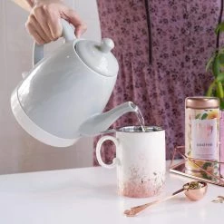 Pinky Up Noelle 1.5 L Ceramic Electric Tea Kettle, Mint, Rose Gold, Gooseneck Spout, Cordless Design by Pinky Up (Accessories) -Bar Accessories Sales cocktail sets 8312 76 1000