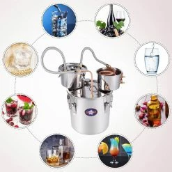 Alcohol Still 10 Gal. Stainless Steel Water Copper Alcohol Distiller Home Brewing Kit with Thumper Keg for DIY Wine by SEEUTEK -Bar Accessories Sales cocktail sets bz 1005 fa 1000