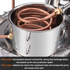 Alcohol Still 8 Gal. Stainless Steel Water Alcohol Distiller Home Brewing Kit with Thumper Keg for DIY Wine by SEEUTEK -Bar Accessories Sales cocktail sets bz 109 44 1000