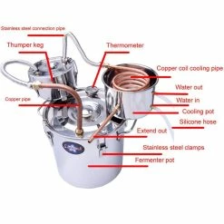 Alcohol Still 8 Gal. Stainless Steel Water Alcohol Distiller Home Brewing Kit with Thumper Keg for DIY Wine by SEEUTEK -Bar Accessories Sales cocktail sets bz 109 4f 1000