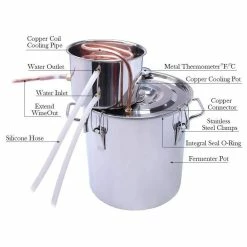 Alcohol Still 8 Gal. Stainless Steel Water Alcohol Distiller Home Brewing Kit Build-in Thermometer for DIY Wine by SEEUTEK -Bar Accessories Sales cocktail sets bz 1208 4f 1000