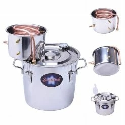Alcohol Still 8 Gal. Stainless Steel Water Alcohol Distiller Home Brewing Kit Build-in Thermometer for DIY Wine by SEEUTEK