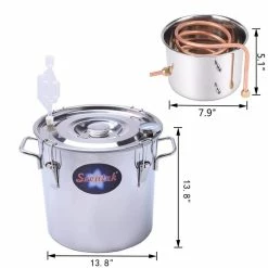 Alcohol Still 8 Gal. Stainless Steel Water Alcohol Distiller Home Brewing Kit Build-in Thermometer for DIY Wine by SEEUTEK -Bar Accessories Sales cocktail sets bz 1208 76 1000