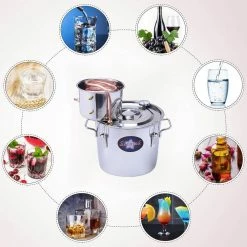 Alcohol Still 8 Gal. Stainless Steel Water Alcohol Distiller Home Brewing Kit Build-in Thermometer for DIY Wine by SEEUTEK -Bar Accessories Sales cocktail sets bz 1208 fa 1000