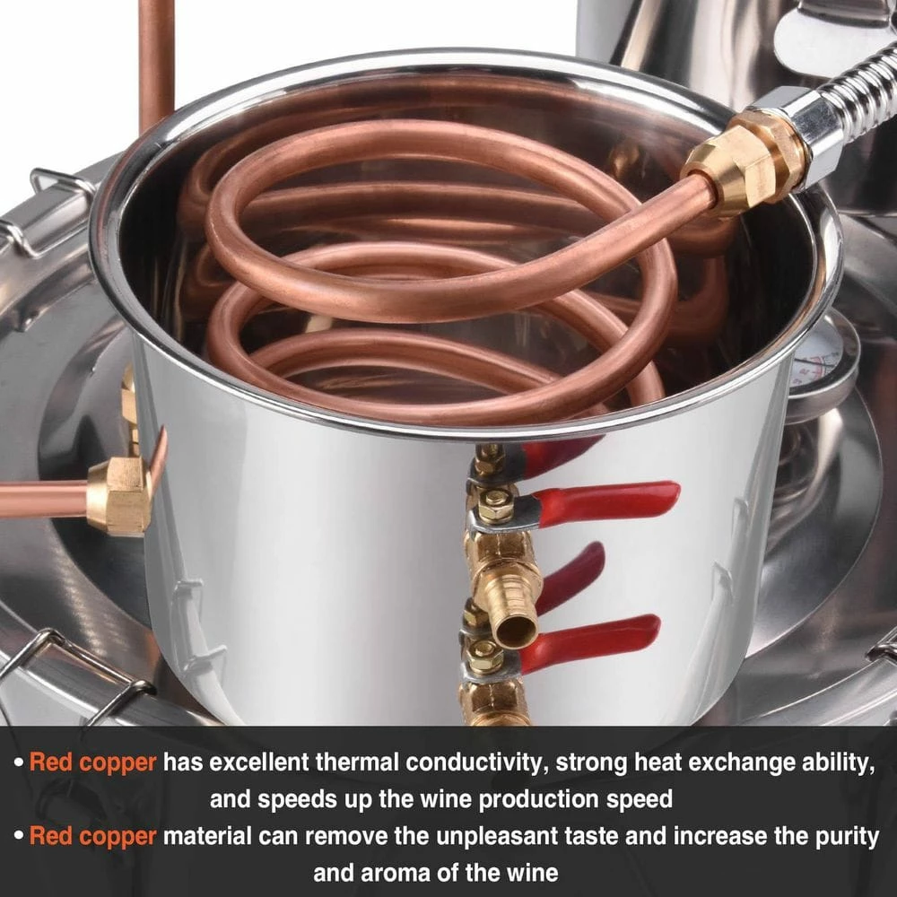 Alcohol Still 5 Gal. Stainless Steel Water Alcohol Distiller Home Brewing Kit with Thumper Keg for DIY Wine by SEEUTEK 5 Alcohol Still 5 Gal. Stainless Steel Water Alcohol Distiller Home Brewing Kit with Thumper Keg for DIY Wine by SEEUTEK - Image 5