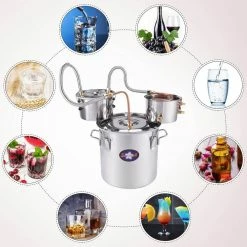 Alcohol Still 5 Gal. Stainless Steel Water Alcohol Distiller Home Brewing Kit with Thumper Keg for DIY Wine by SEEUTEK 12 Alcohol Still 5 Gal. Stainless Steel Water Alcohol Distiller Home Brewing Kit with Thumper Keg for DIY Wine by SEEUTEK -Bar Accessories Sales cocktail sets bz 998 fa 1000