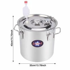 Alcohol Still 10 Gal. Stainless Steel Water Alcohol Distiller Home Brewing Kit with Thumper Keg for DIY Wine by SEEUTEK -Bar Accessories Sales cocktail sets bz 999 76 1000