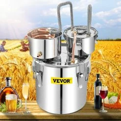 Alcohol Still 13.2Gal. Stainless Steel Water Alcohol Distiller Copper Tube Home Brewing Kit for DIY Brandy, Silver by VEVOR -Bar Accessories Sales cocktail sets zlqslntdbm50luifkv1 31 1000