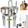 Alcohol Still 13.2Gal. Stainless Steel Water Alcohol Distiller Copper Tube Home Brewing Kit for DIY Brandy, Silver by VEVOR
