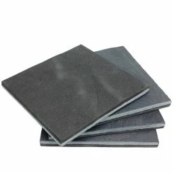 Natural Dark Gray Slate Coaster 4 in. x 4 in. (Set of 4) by Creative Home -Bar Accessories Sales creative home cocktail sets 73472 44 1000