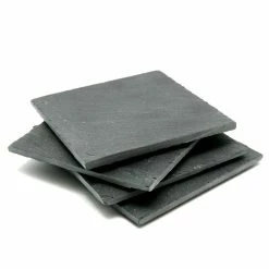 Natural Dark Gray Slate Coaster 4 in. x 4 in. (Set of 4) by Creative Home -Bar Accessories Sales creative home cocktail sets 73472 4f 1000