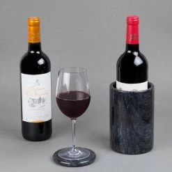 4.5 in. x 6 in. H Wine Cooler in Black Marble by Creative Home -Bar Accessories Sales creative home wine chillers 74764 1f 1000