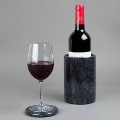 4.5 in. x 6 in. H Wine Cooler in Black Marble by Creative Home -Bar Accessories Sales creative home wine chillers 74764 4f 1000