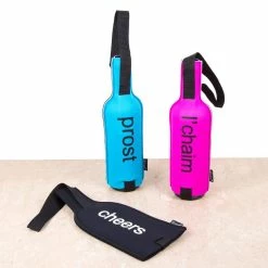 Neoprene Black Single Wine Carrier Bag Champagne Bottle Protective Travel, Gift Bag by Creative Home -Bar Accessories Sales creative home wine totes 90070 31 1000