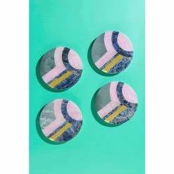 Provence White Marble Coasters (Set of 4) by GAURI KOHLI -Bar Accessories Sales gauri kohli cocktail sets gk51059 4f 1000
