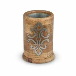 Heritage Collection Wood and Metal Inlay Wine Chiller by GG COLLECTION