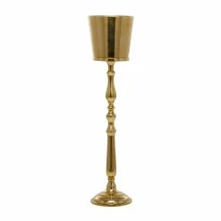 2 Bottle Gold Aluminum Traditional Wine Holder by Litton Lane -Bar Accessories Sales gold litton lane ice buckets 040630 66 1000