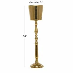 2 Bottle Gold Aluminum Traditional Wine Holder by Litton Lane -Bar Accessories Sales gold litton lane ice buckets 040630 76 1000