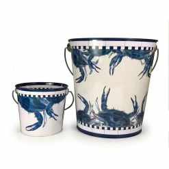 Blue Crab 3 Gal. Decorative Steel Pail by Golden Rabbit -Bar Accessories Sales golden rabbit ice buckets se13 4f 1000
